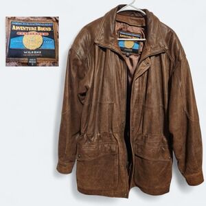 Vintage Brown Leather Jacket Adventure Bound Originals By Wilsons Size Small